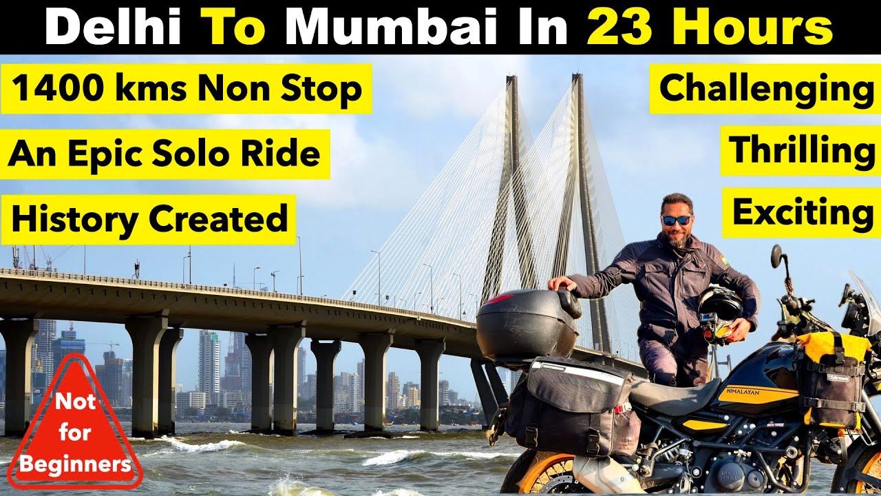 Delhi to Mumbai 1400 Kms NonStop In 23 Hours | History Created | Solo Bike Ride | Himalayan 450