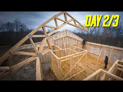 We BUILT A HOUSE in 3 DAYS! (day 2)