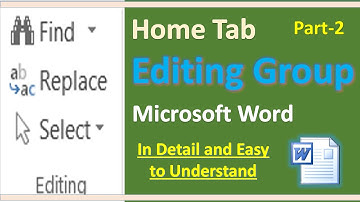 How to use editing group in home tab in Microsoft Word Part 2 in Urdu/Hindi/Learning media