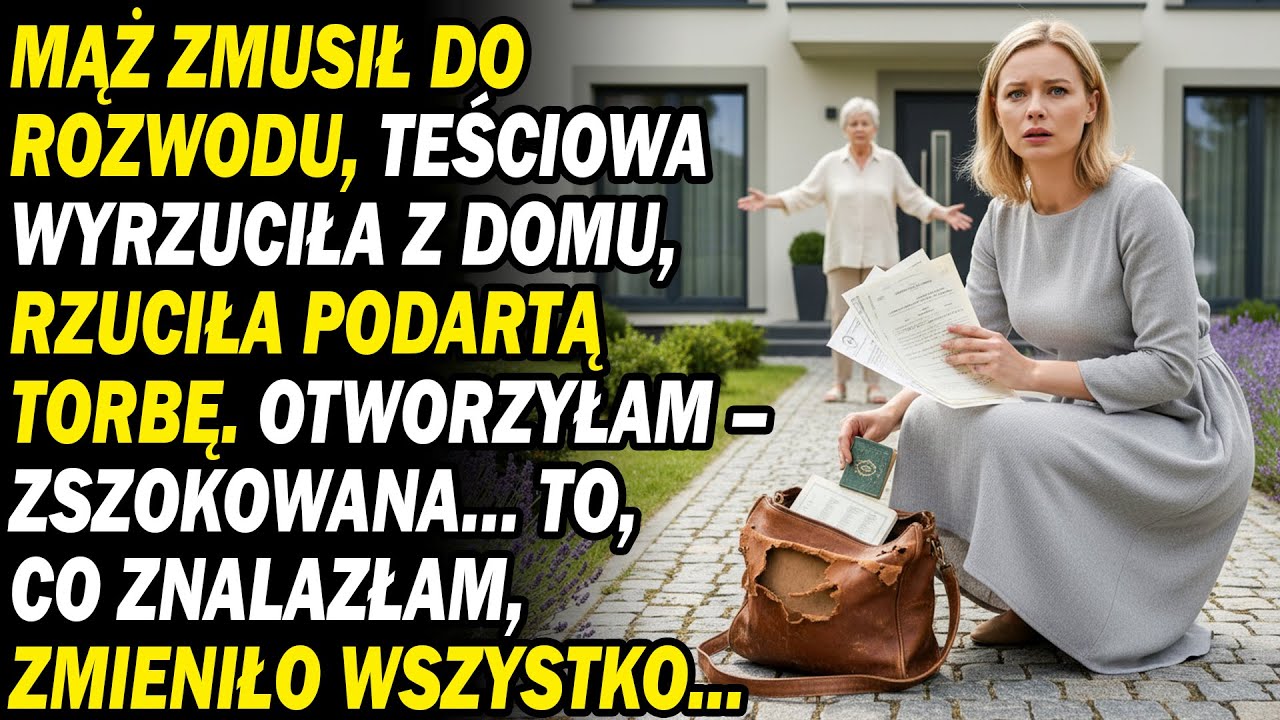 💔🫵Mąż Zmusił Do Rozwodu,👜teściowa Wyrzuciła Z Domu, Rzuciła Podartą Torbę. Otworzyłam–Zszokowana...