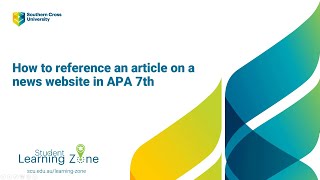 Referencing an article on a news agency website APA 7th