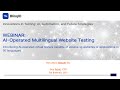 Webinar: AI-Operated Multilingual Website Testing