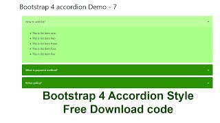 FAQ Bootstrap 4 Accordion Using HTML CSS and Jquery | Get Free Download Code Below