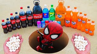 Spiderman Coca Cola, Pepsi, Sprite, Fanta und Mentos | Among Us Experiment