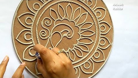 Lippan Art | Step by Step Tutorial | Peacock Lippan Art | Mirror Art | Wall hanging DIY | home decor