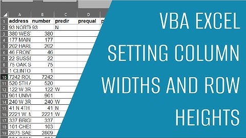 VBA Column Widths And Row Heights