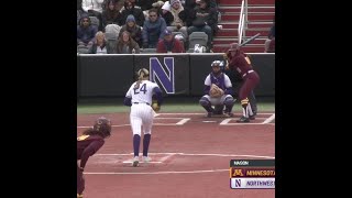 Isabel Cunnea Makes the DIVING GRAB vs. Minnesota | Northwestern Softball