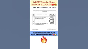 WBPSC Exam Date 2023!! ❤️😍💥 #shorts #wbpsc #wbpscexam #newupdate