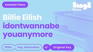 Billie Eilish  idontwannabeyouanymore (Piano Karaoke)