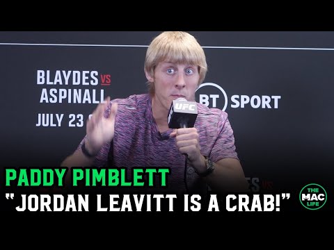 Paddy Pimblett fuming at Jordan Leavitt: ‘My nan is dead and she’d finish him’