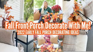 FALL FRONT PORCH DECORATE WITH ME 2022 \/\/ SIMPLE FALL DECORATING IDEAS FOR THE PORCH