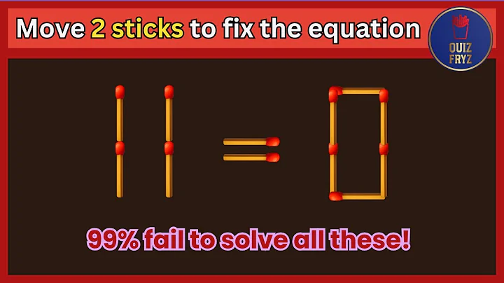 Can You Solve these Equations? - The ultimate Matchstick Puzzle Challenge! #maths #iqtest #puzzle