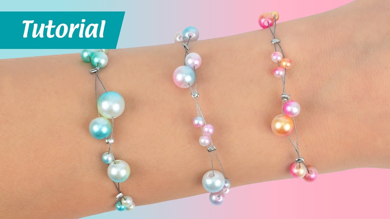 Armband mit schwebenden Perlen selber machen
