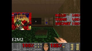 The Ultimate Doom E2M2 Ultra Violence 100% Walkthrough with commentary