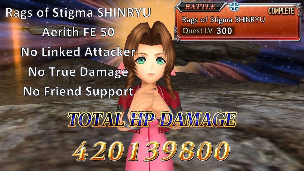DFFOO Aerith FE 50 Damage Test | Rags of Stigma SHINRYU