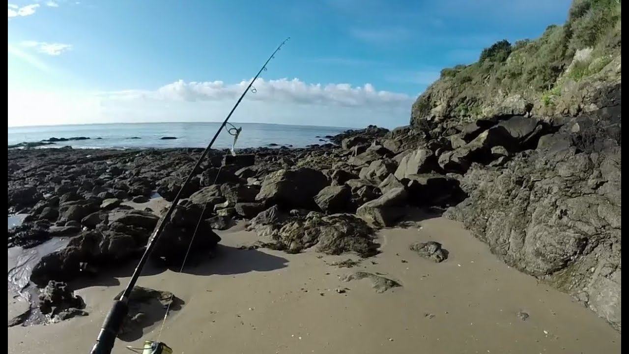 Pêche Au Bar Du Bord De Mer Aux Leurres