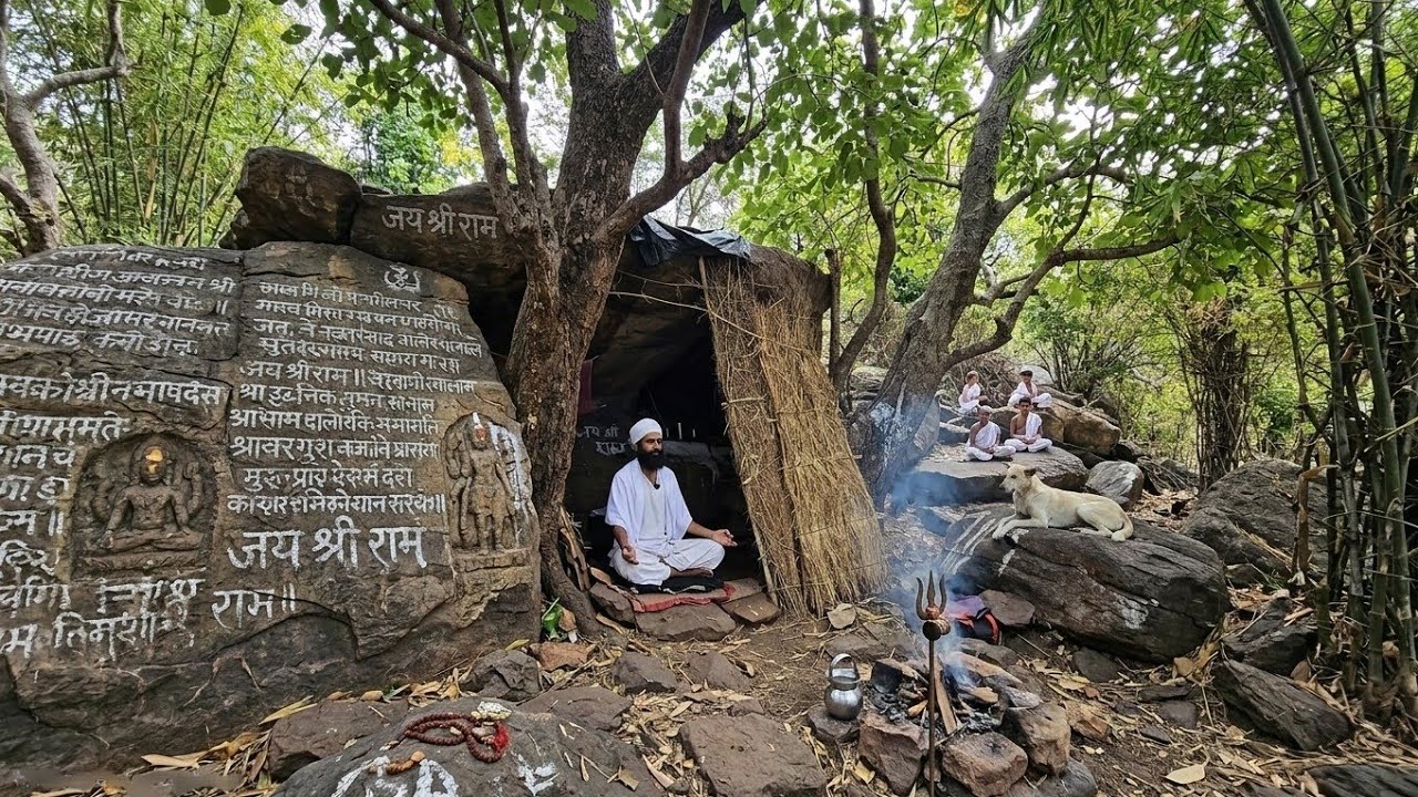 घने जंगल में चट्टान के नीचे तपस्या कर रहे बाल वैरागी संत जी की दुर्लभ कुटिया 