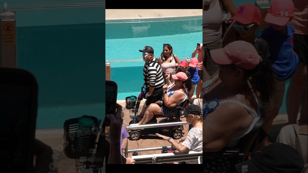 Tom o mímico aproveitou e pegou uma carona com ela 😲😮😂🤣 #tomthemime #seaworldmime