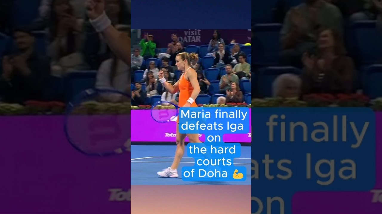 Maria Sakkari finally defeats Iga Swiatek on the hard courts of Doha ❤️‍🔥🎾