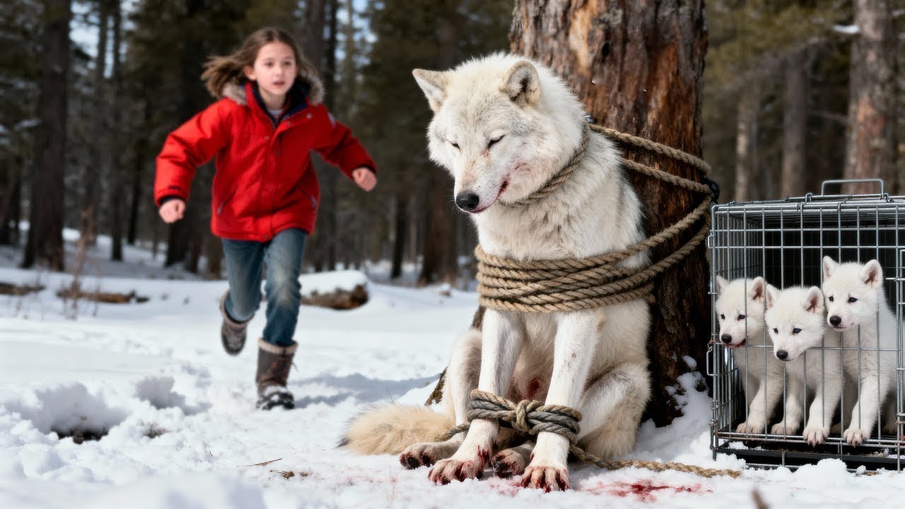 Holčička Našla Vlčici A Její Štěňata Přivázané Ke Stromu — Ale To, Co Udělala Potom, Bylo Nečekané!