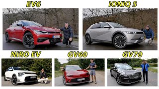 KIA EV6 vs Hyundai Ioniq 5 vs Genesis GV60 vs Kia Niro EV vs Genesis GV70 electrified  best EV SUV