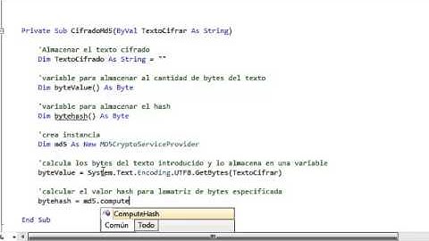 Cifrado de texto md5 -- vb.net