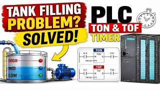PLC TON & TOF Timer | Solve Water Tank Filling Problem | Siemens PLC | Urdu/Hindi