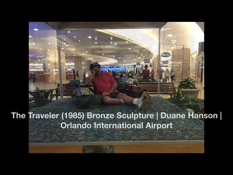 The Traveler (1985) Bronze Sculpture | Duane Hanson | Orlando International Airport