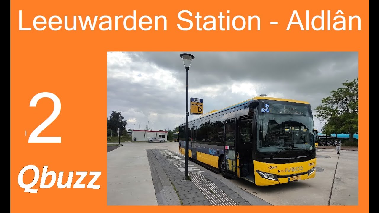 Qbuzz Friesland Trajectvideo Buslijn 2 Leeuwarden Station - Aldlân en terug