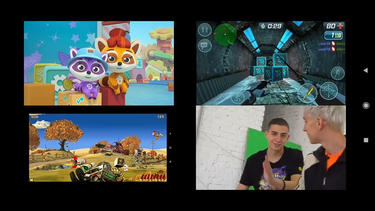 Енотки Vs Multi Samsung Vs Moorhuhn Deluxe Vs А4 ПОЛ ЭТО ЛАВА - Video 4 Screen HD 