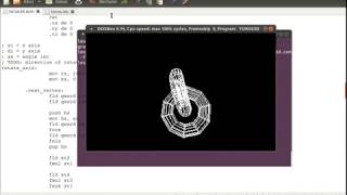 [Assembly 8086/87 / DOS] 3D from scratch - Wireframe Torus 3D screenshot 5