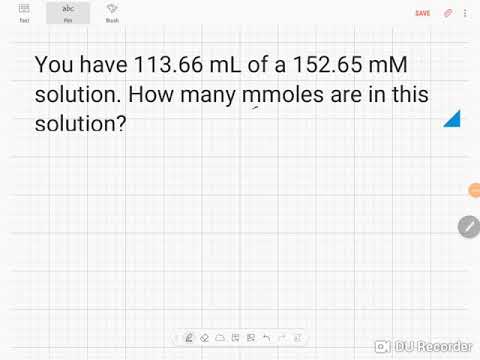 Calculating mmoles in a solution