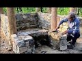 Building a Stone Shelter with Clay and Wood | Primitive House | No Talking ASMR video Mp3 Song