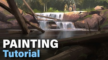 How I paint an Epic Landscape Environment from Scratch ( Concept Art Tutorial )