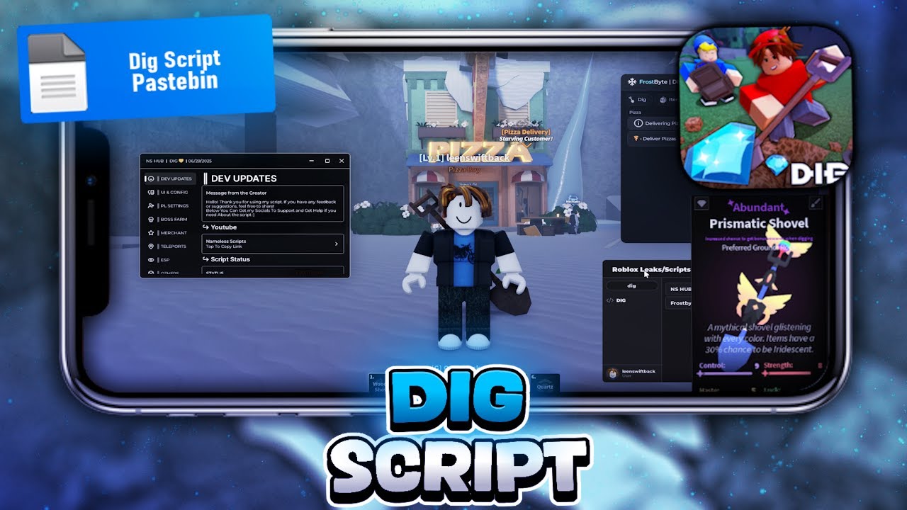 DIG SCRIPT - INSTA DIG - AUTO BOSS - INSTA TELEPORT - AUTO PIZZA - MORE ...