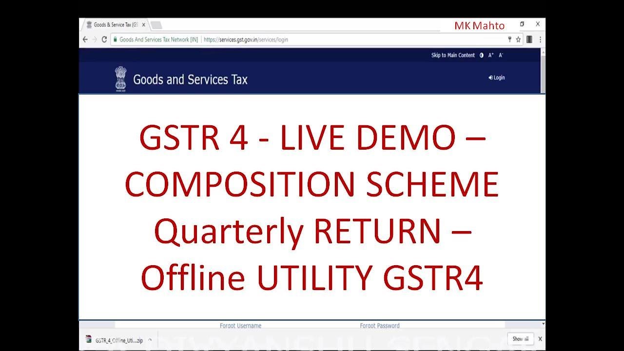 GSTR 4 LIVE DEMO COMPOSITION SCHEME Quarterly RETURN Offline