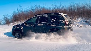 Dacia Duster 4WD 1.5-K9K Diesel. Как он заводится в морозы. Тест по глубокому снегу. Псков.
