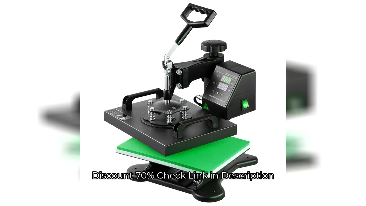 SucceBuy 12x10 In Dual Digital Heat Press Machine 650W Swing Away 360 Degree Rotation Transfer Subli