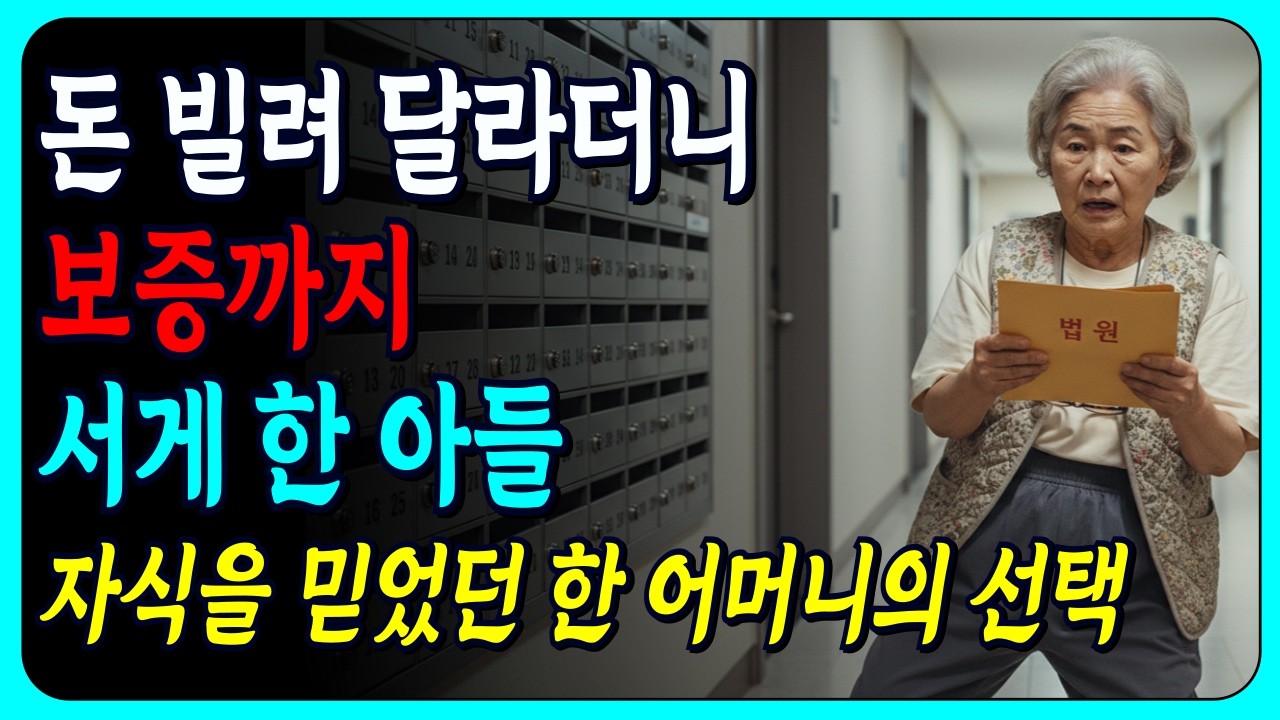 돈 빌려 달라더니 보증까지 서게 한 아들, 자식을 믿었던 한 어머니의 선택!