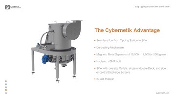 Bag Tipping Station with Vibro Sifter | Cybernetik Product Catalogue