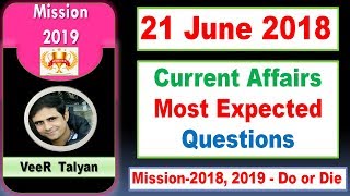 Current Affairs MCQ - 21 June 2018 from The Hindu, Indian Express, PIB, Yojana- UPSC/SSC/SBI By VeeR screenshot 4