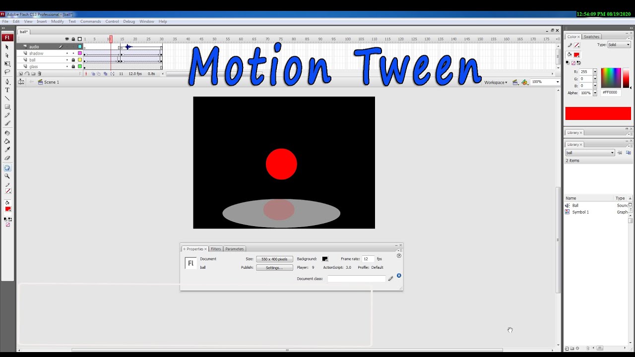 How to animate in Flash for beginners l Motion Tween l Creating Motion Tween animation in Flash.