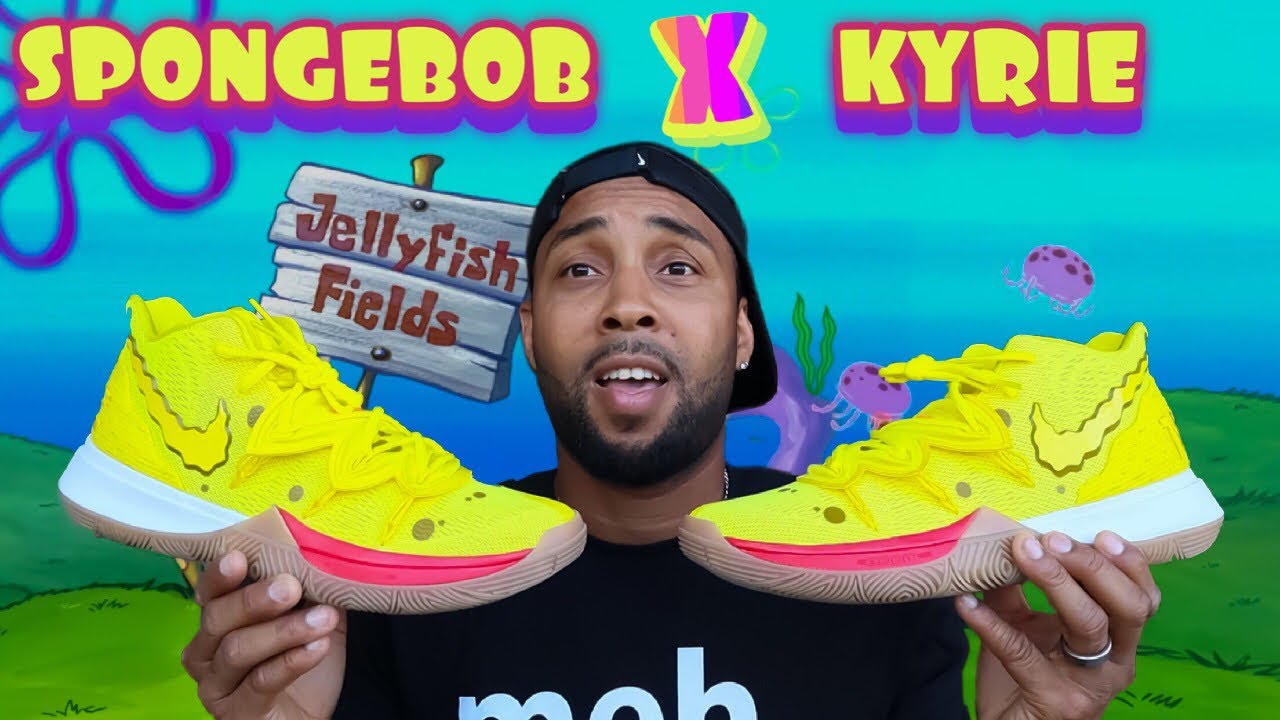 kyrie 5 spongebob basketball shoes men women 's shoes 40