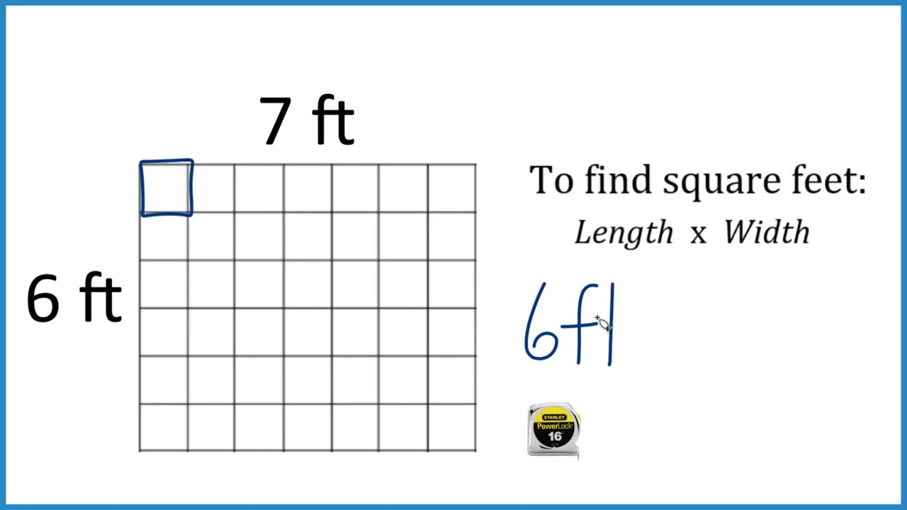 How many square feet are in a 6ft by 7ft area?