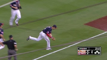 MIA@WSH: Turner makes a running catch in short left