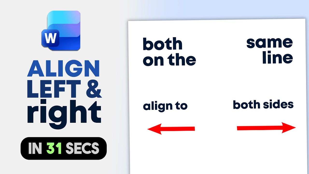Right Screen Text How to Align Text on Left and Right Side in Microsoft Word - YouTube