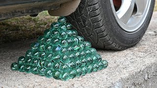 EXPERIMENT Car vs 1000 BIG Marbles Crushing Crunchy \& Soft Things by Car