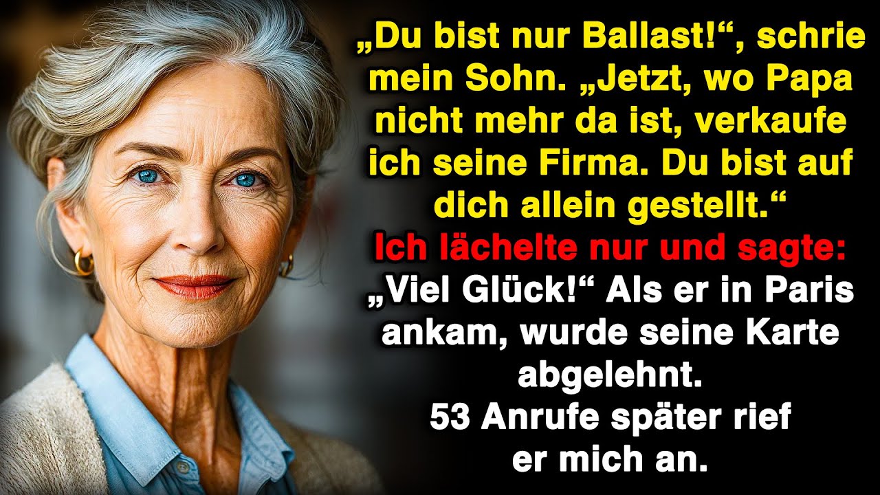 „Du bist nur Ballast!“, schrie mein Sohn. Ich lächelte… und tat etwas, das er nie vergessen wird!