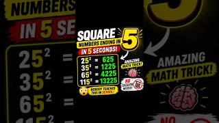 🔥 Square Numbers Ending in 5 in Just 5 Seconds! 😱#fearlessmaths #icsemaths
