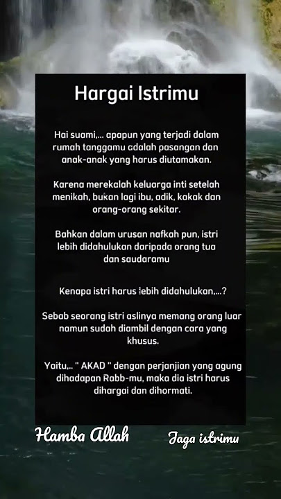 Hargailah istrimu